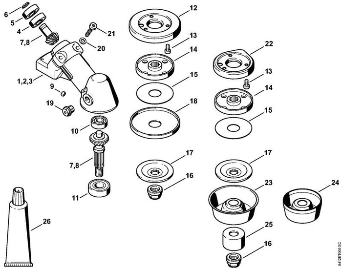 STIHL 9503-003-5180 Kugellager DIN625-6001-Z positie 5 technische tekening