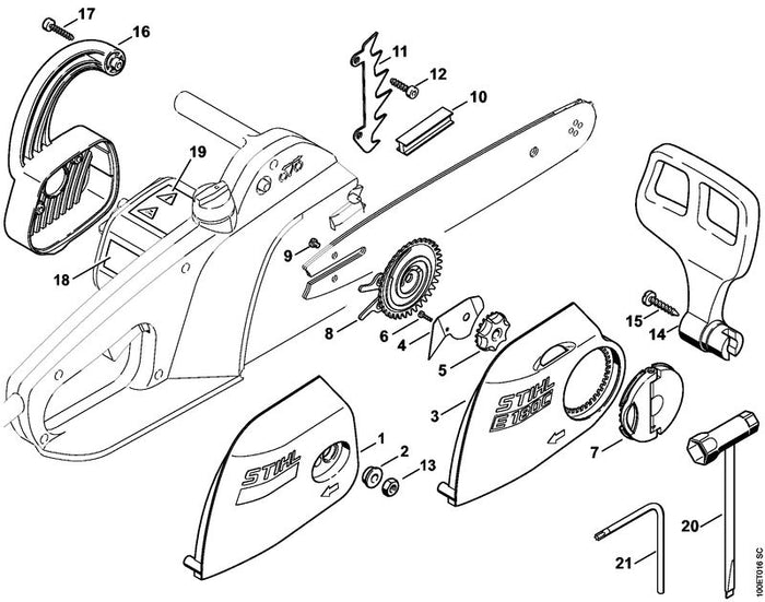 STIHL 1208-648-3800 Abdeckblech positie 4 technische tekening