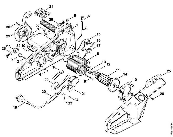 STIHL 1207-430-1600 Anlaufstrombegrenzer positie 22 technische tekening