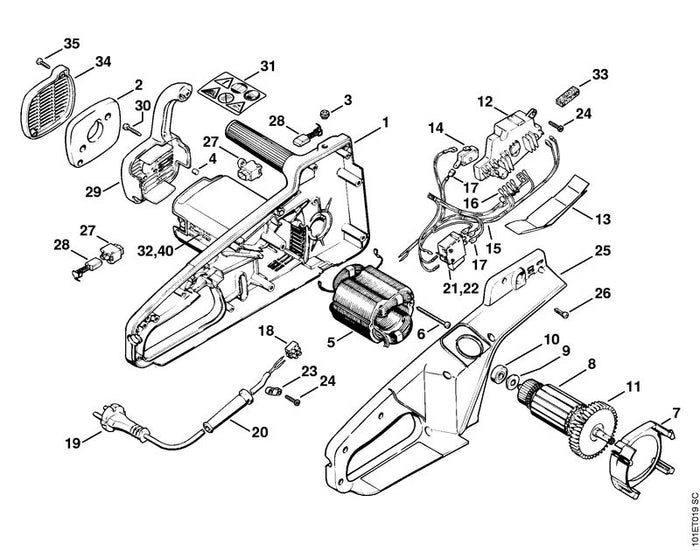 STIHL 1207-431-6900 Isolierstück positie 33 technische tekening