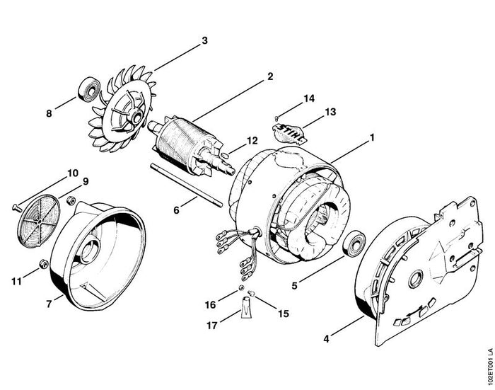 STIHL 9503-003-6560 Kugellager DIN625-6202-2Z positie 8 technische tekening