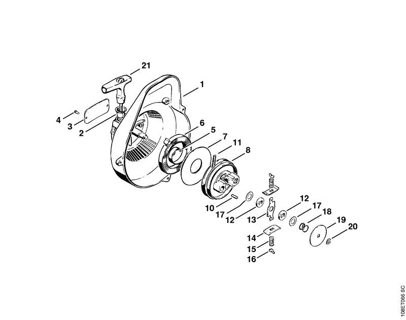 STIHL 1107-190-1000 Seilrolle positie 8 technische tekening
