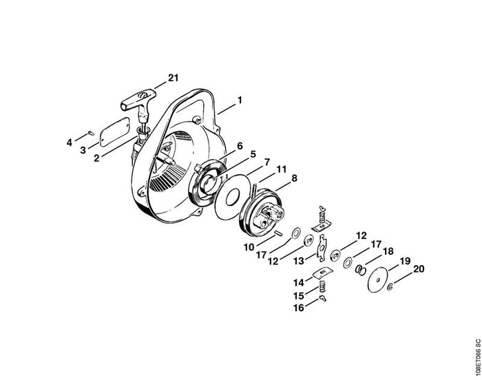 STIHL 1107-190-1000 Seilrolle positie 8 technische tekening
