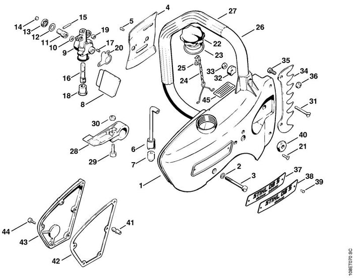 STIHL 1108-649-0300 Dichtung positie 42 technische tekening