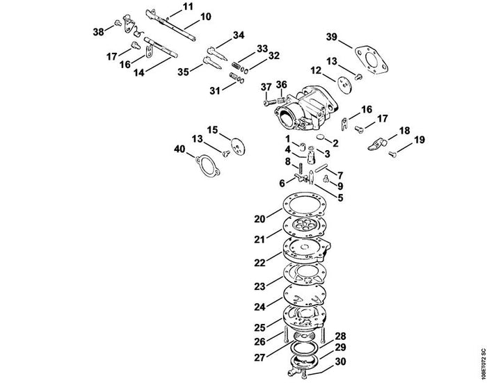 STIHL 4201-121-3000 Startwelle positie 14 technische tekening