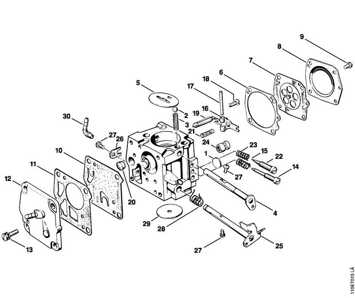 STIHL 1110-122-3200 Schenkelfeder positie 28 technische tekening