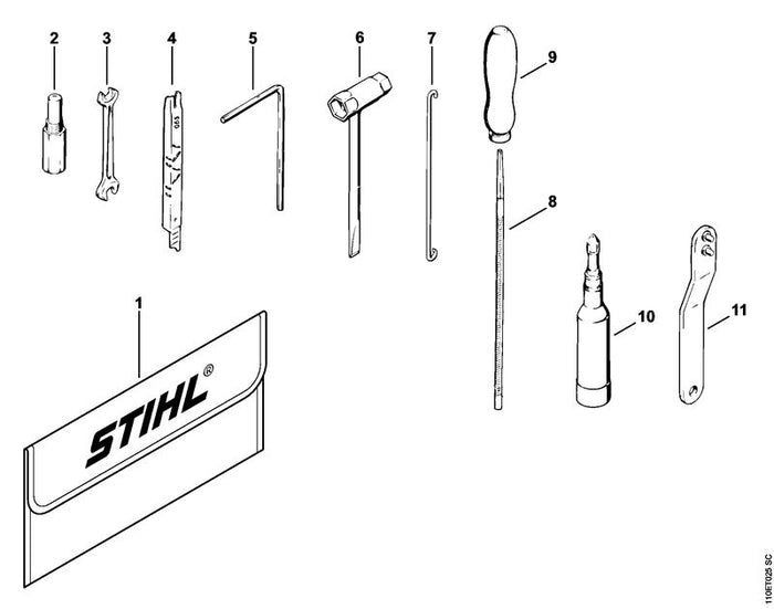 STIHL 1110-007-1060 Satz Vergaserteile positie -1 technische tekening