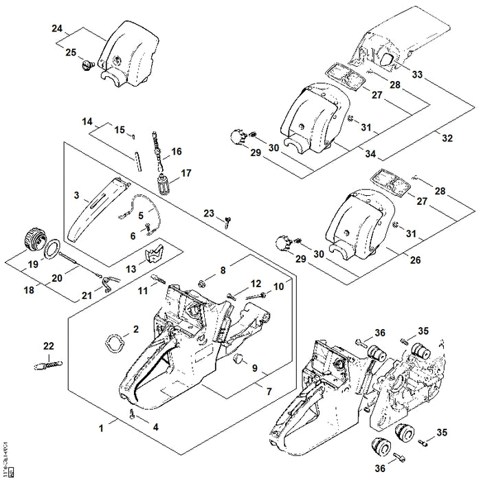 STIHL 9041-216-1280 Zylinderschraube DIN84-M6x16-8.8 positie 36 technische tekening