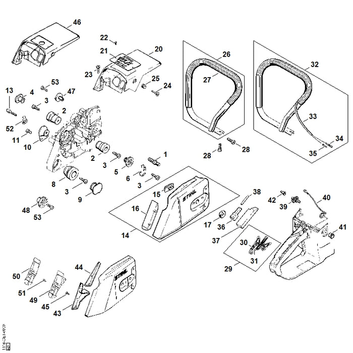 STIHL 1118-790-1701 Griffrohr positie 26 technische tekening