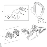 STIHL 1119-120-1628 Luftfilter, Vlies positie 4 technische tekening