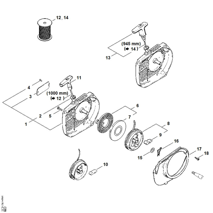 STIHL 1119-084-7800 Segment positie 17 technische tekening