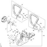 STIHL 1121-791-9000 Druckstück positie 14 technische tekening