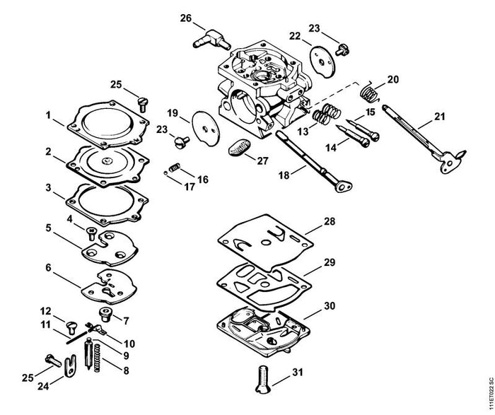 STIHL 1117-129-0900 Dichtung positie 6 technische tekening