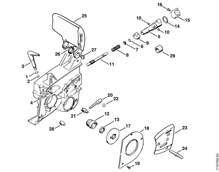 STIHL 1106-664-1501 Spannmutter positie 21 technische tekening