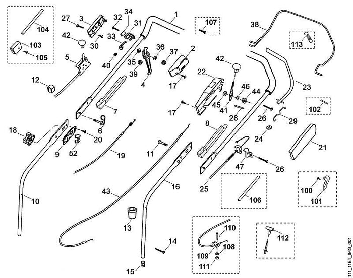 STIHL 6105-703-5200 Seilführung positie 6 technische tekening
