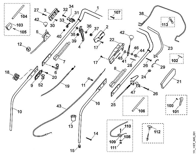 STIHL 6105-708-0800 Zugfeder positie 113 technische tekening