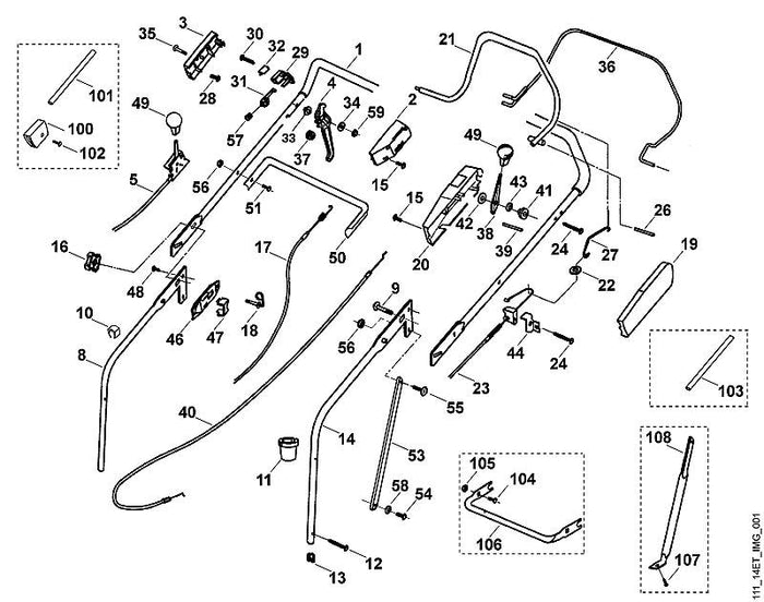STIHL 0000-760-1800 Drehgriff positie 16 technische tekening