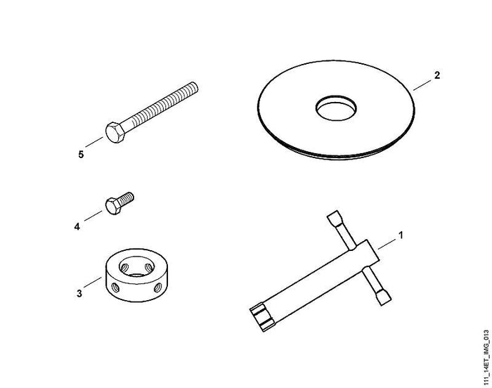STIHL 9008-319-9067 Sechskantschraube 3/8"x85 positie 5 technische tekening