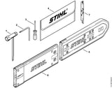 STIHL 1121-890-1400 Satz Werkzeuge positie -1 technische tekening
