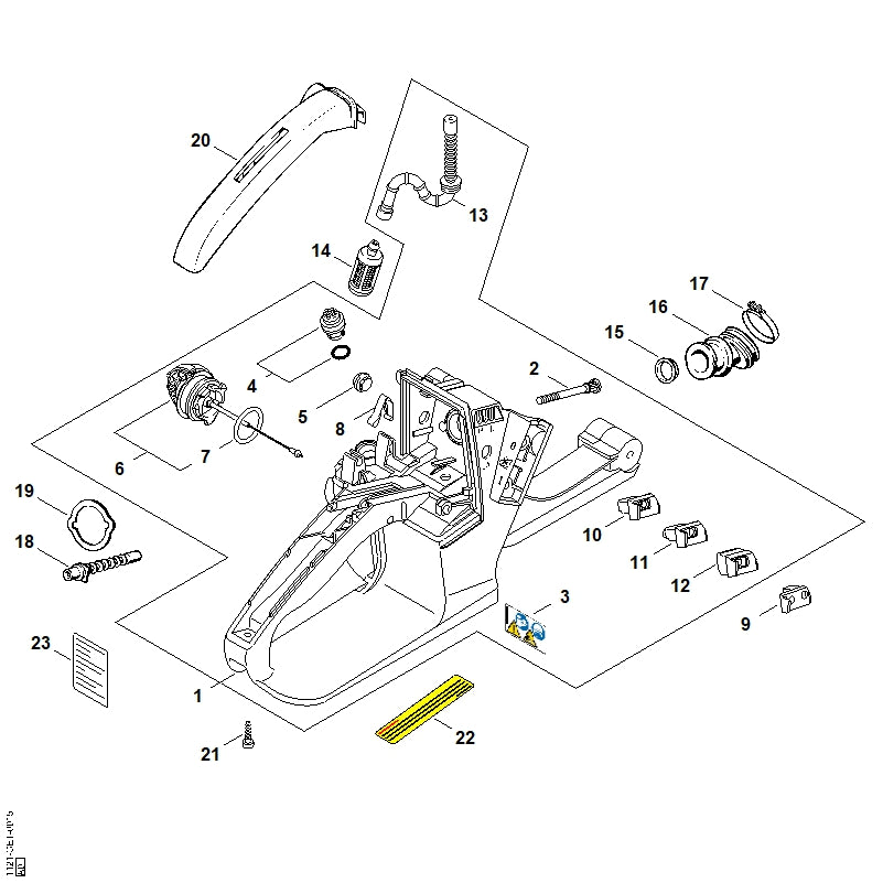 STIHL 1113-141-8600 Impulsschlauch positie 18 technische tekening