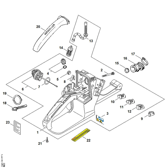 STIHL 1113-141-8600 Impulsschlauch positie 18 technische tekening