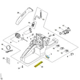 STIHL 1121-141-2200 Krümmer positie 16 technische tekening