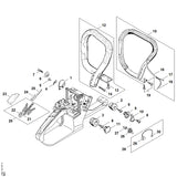 STIHL 1121-021-3800 Halteblech positie 4 technische tekening
