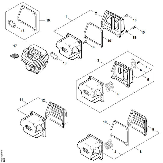 STIHL 1122-149-0500 Dichtung positie 10 technische tekening