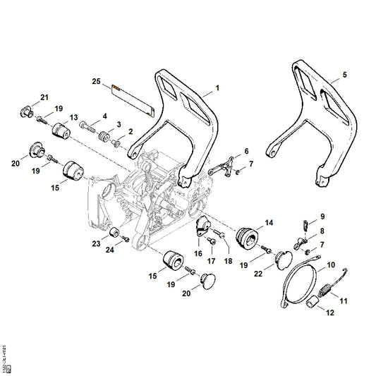 STIHL 1122-160-5500 Zugfeder positie 11 technische tekening