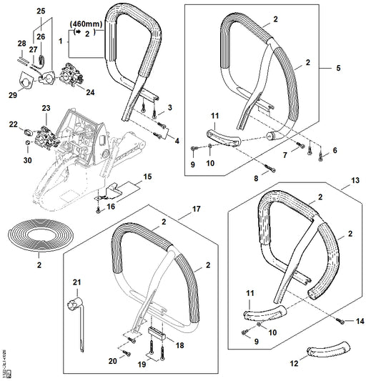 STIHL 1122-120-0618 Vergaser WJ-69C positie 24 technische tekening