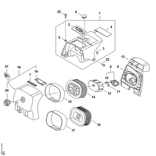 STIHL 1122-967-1506 Typenschild MS 660 positie 2 technische tekening