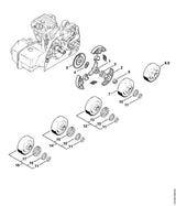 STIHL 1123-007-1030 Satz Ringkettenrad 3/8" Picco 7Z positie 12 technische tekening