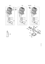 STIHL 1123-020-1223 Zylinder mit Kolben Ø 40 mm positie 8 technische tekening