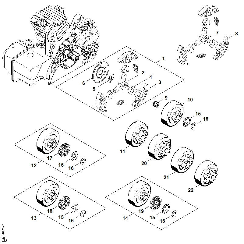 STIHL 1121-162-3205 Mitnehmer positie 7 technische tekening