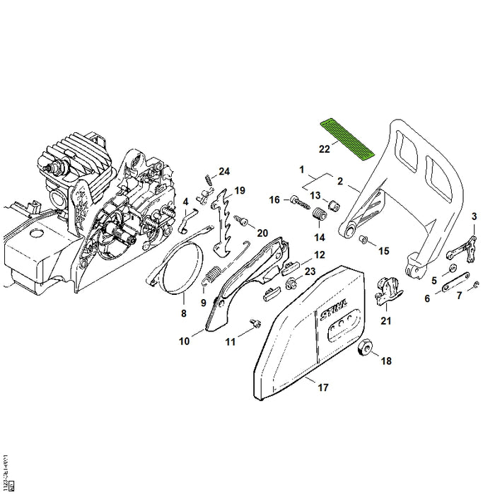 STIHL 9075-478-4165 Schraube IS-D5x32 positie 16 technische tekening