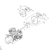 STIHL 1123-141-9000 Gitter positie 12 technische tekening