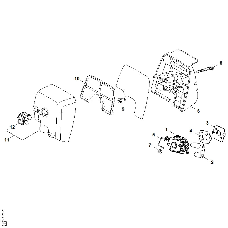 STIHL 1123-120-1601 Luftfilter positie 10 technische tekening