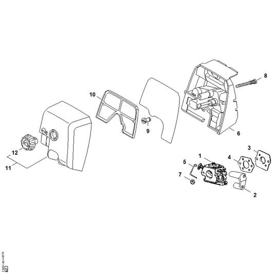 STIHL 1123-120-1601 Luftfilter positie 10 technische tekening