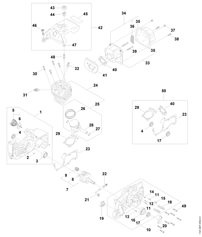 STIHL 1124-149-0602 Schalldämpferdichtung positie 40 technische tekening