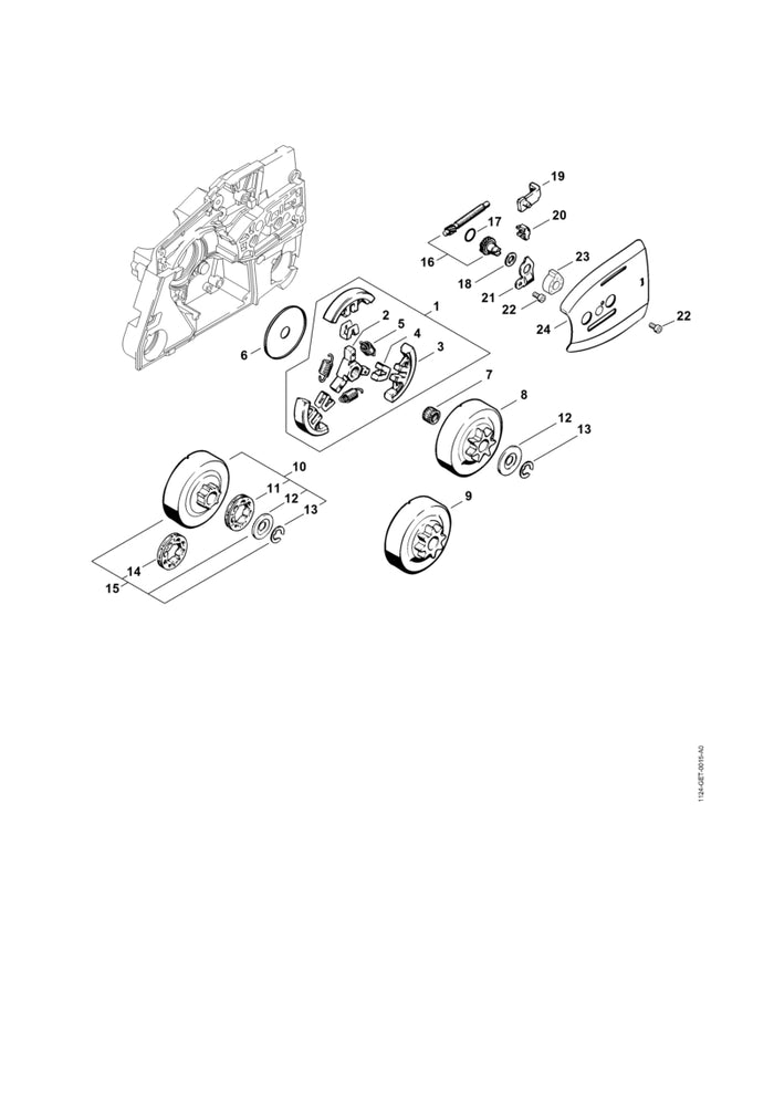 STIHL 1124-664-5300 Federscheibe positie 18 technische tekening