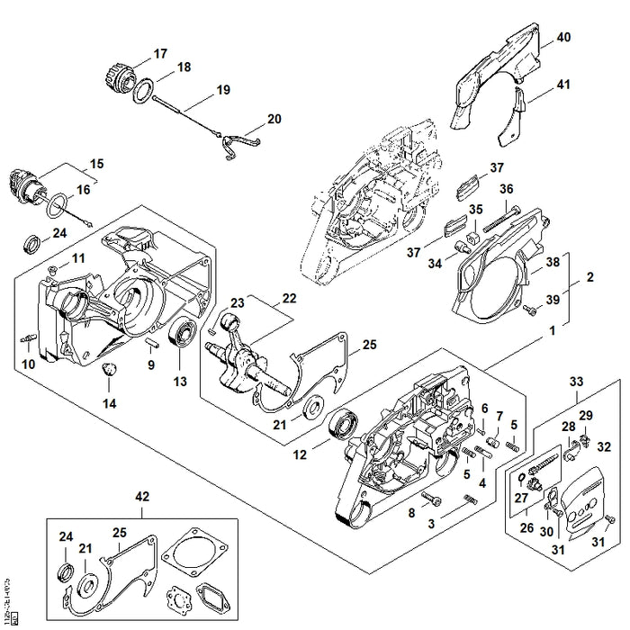 STIHL 1125-007-1036 Satz Seitliche Kettenspannung positie 33 technische tekening