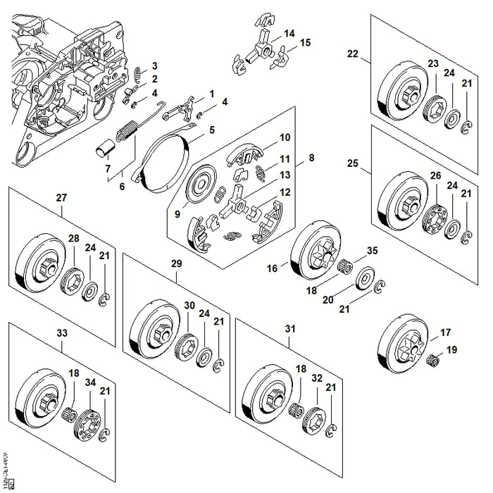 STIHL 1125-160-5400 Bremsband positie 5 technische tekening