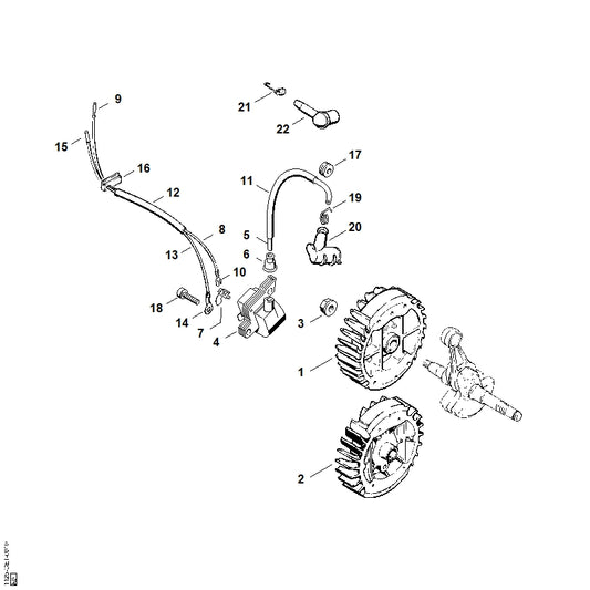 STIHL 1125-440-1100 Kurzschließleitung 270 mm positie 8 technische tekening