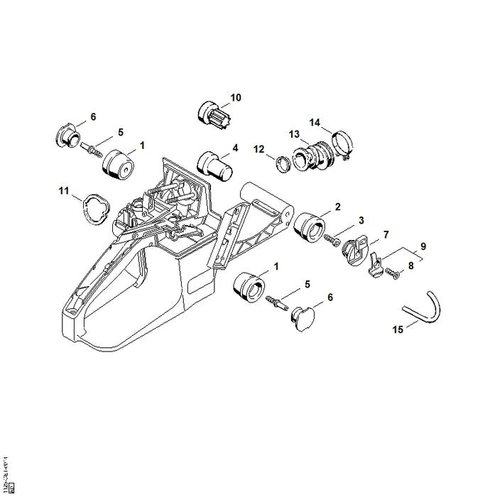 STIHL 0000-930-2804 Schlauch 3,1x6,7 mm x 1 m positie 15 technische tekening