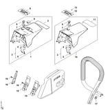STIHL 1125-967-1507 Typenschild 034 positie 9 technische tekening