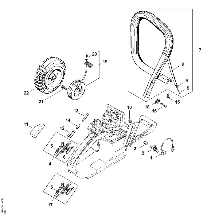 STIHL 1124-442-0400 Isolierschlauch 160 mm positie 8 technische tekening