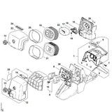 STIHL 1122-141-4000 Schieber positie 14 technische tekening