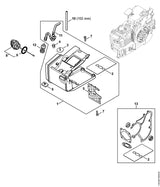 STIHL 1129-350-0851 Tankgehäuse positie 1 technische tekening