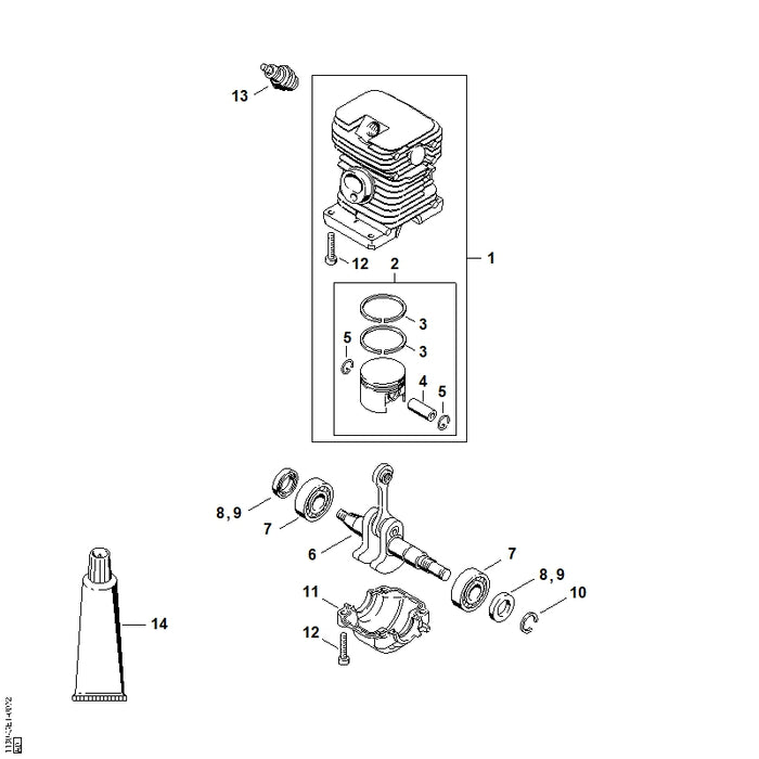 STIHL 1130-034-3003 Verdichtungsring Ø 37x1,2 mm positie 3 technische tekening