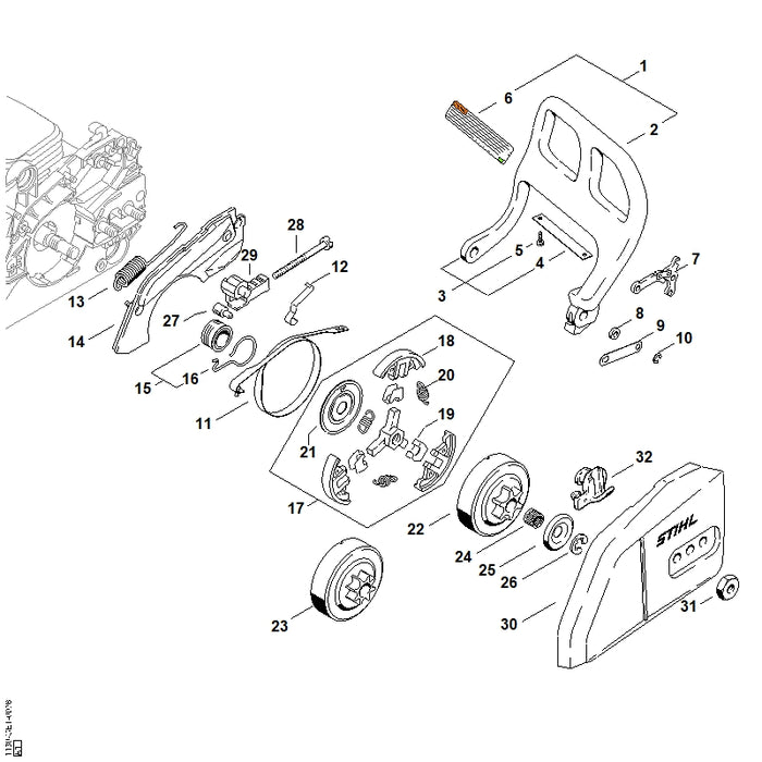 STIHL 1130-021-1100 Deckel positie 14 technische tekening